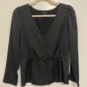 Jcrew Button Blouse Black, like new!